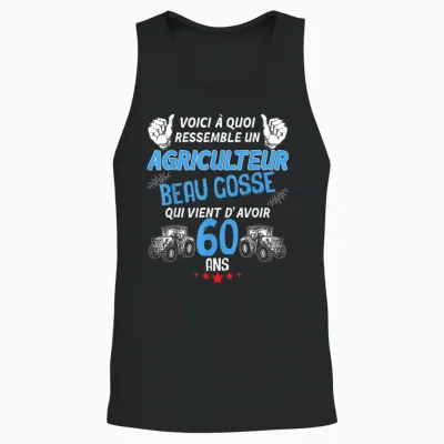 Farmer Quadra Beau Gosse Et Classe at the Wheel of the Tract Unisex Tank Top - Black