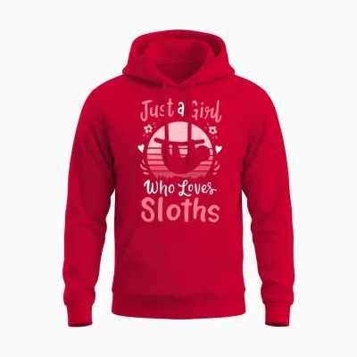 Sloths Sloth Lover Retro Unisex Hoodie - Red