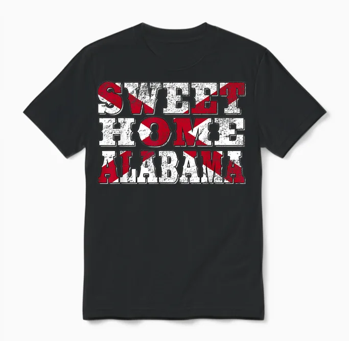 Lyriclyfe Sweatshirt - Sweet Home Alabama Unisex T-Shirt in Black