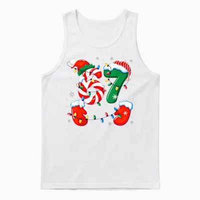 Six Seven 6 7 Meme Christmas Xmas Unisex Tank Top - White