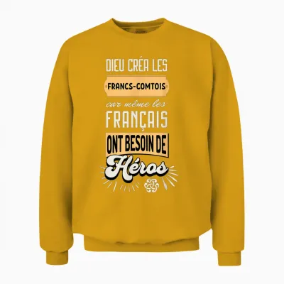 Francs-Comtois Gift Idea Humour Franche-Comté T-Shirt, Black, S Unisex Sweatshirt - Gold