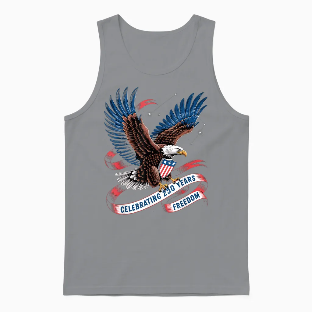 250 Years America Anniversary Usa 250th Birthday Apparel Unisex Tank Top in Sport Grey