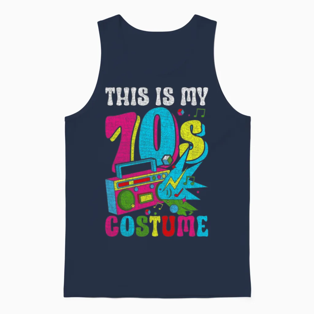 Hippie Retro Vaporwave Unisex Tank Top in Navy