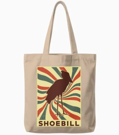 Shoebill Retro Vintage Tote Bags - Natural