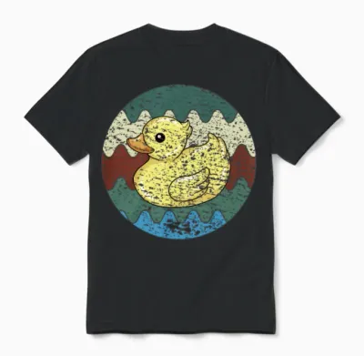 Bath Duck Retro Unisex T-Shirt - Black
