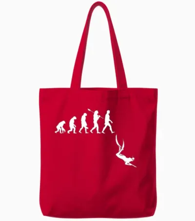 Spearfishing Evolution, Spear Fishing Tote Bags - Red