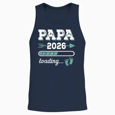 Papa 2026 Loading Zukünftiger Papa Werdender Vater 2026 Unisex Tank Top - Navy