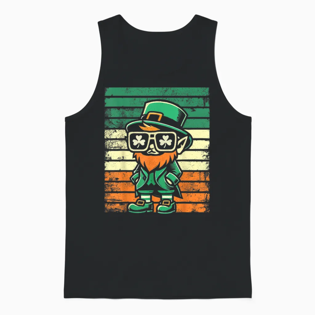 Leprechaun St Patty's Men Women Kids Funny St Patrick's Day Unisex Tank Top in Black