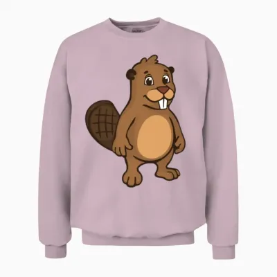 Funny Beaver Unisex Sweatshirt - Light Pink