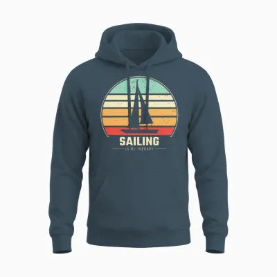 Sailing Retro Sail Boat Unisex Hoodie - Dark Heather