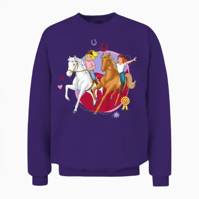 Kinder Bibi & Tina - Pferde Ausritt Unisex Sweatshirt - Purple