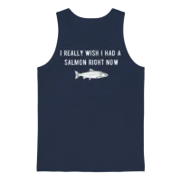I Really Wish I Had a Salmon Right Now Unisex Tank Top - Navy – 1