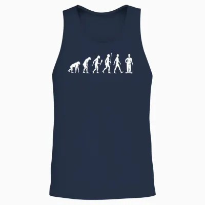 Funny Comedian Evolution Comedy Gift Idea Unisex Tank Top - Navy