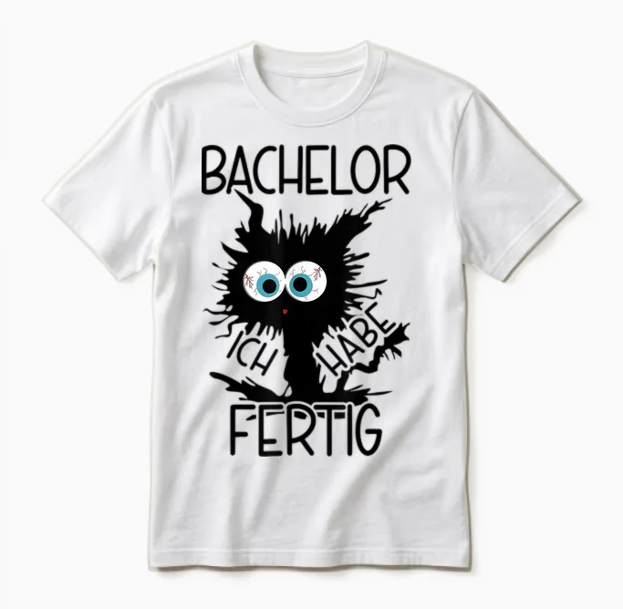 Bachelor Geschafft 2024 T-Shirt, Gray Unisex T-Shirt in White