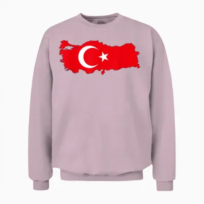 Türkei Flagge Türk Bayragi Herren Türkei Kinder Türkiye Unisex Sweatshirt - Light Pink