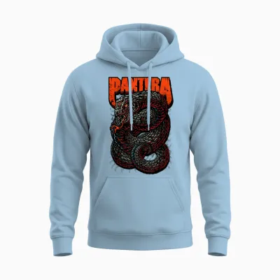 Pantera Venomous Official T-Shirt - Classic Fit, Crew Neck, Short Sleeve, Adult, Black Unisex Hoodie - Light Blue