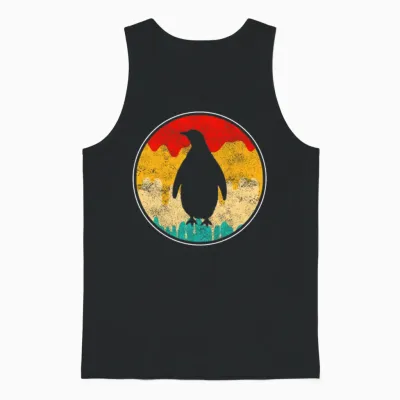 Penguin Retro Unisex Tank Top - Black