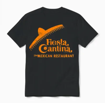Fiesta Cantina Retro Unisex T-Shirt - Black
