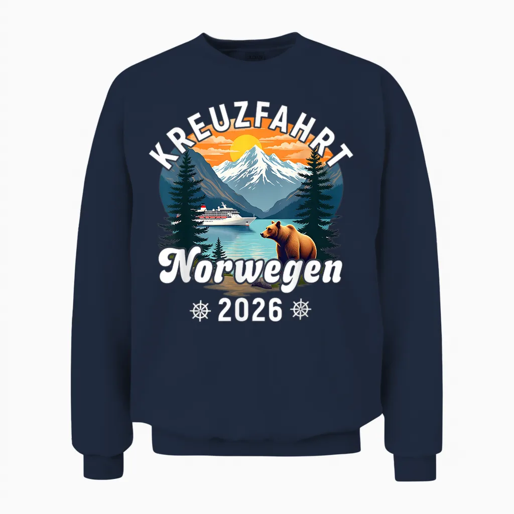 Kreuzfahrt Norwegen 2026 Freund Familie Norwegen Unisex Sweatshirt in Navy