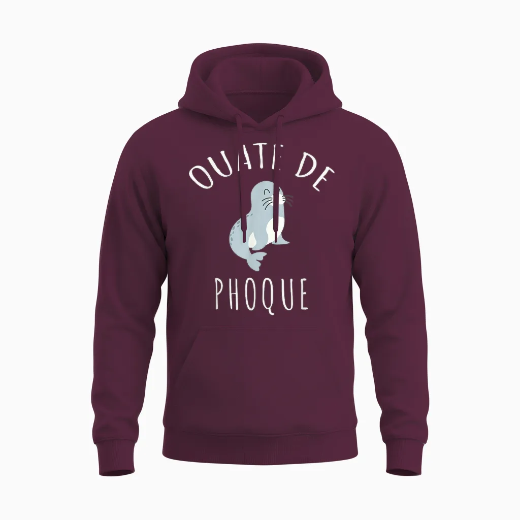 Seal Wadding French Humour Word Game Funny Unisex Hoodie in Maroon