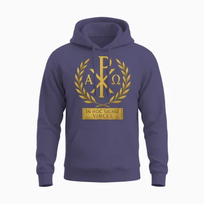 In Hoc Signo Vinces - Knights Templar Symbol Unisex Hoodie - Heather Sport Dark Navy