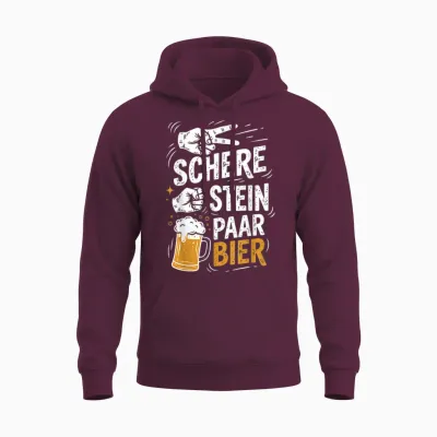 Schere Stein Paar Bier Lustiges Bier Humor Party Beer Unisex Hoodie - Maroon