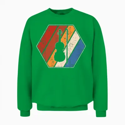 Violin Retro Unisex Sweatshirt - Irish Green