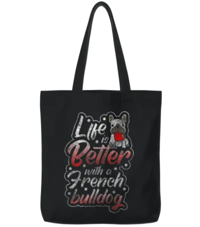 Bulldog Dog Owner Hunting Dog Tote Bags - Black