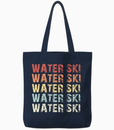 Retro Water Ski Tote Bags - Navy