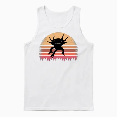Retro Axolotl Unisex Tank Top - White