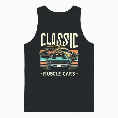 Classic Muscle Car Classic Vintage American Car Unisex Tank Top - Black