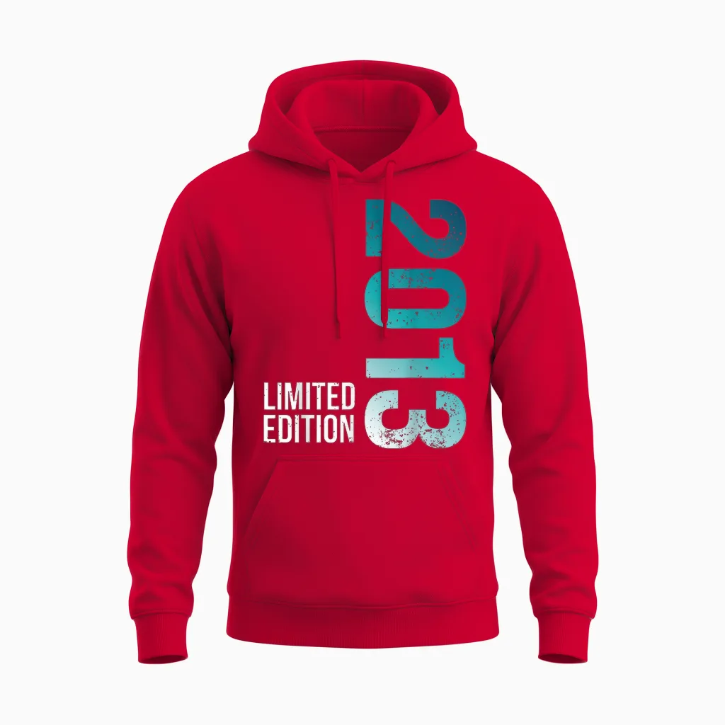 13th Birthday Boy Decoration 2013 13th Birthday Unisex Hoodie in Red