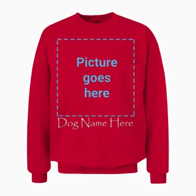 Personalized Gifts Customized Photo Text Dog Tees Unisex Sweatshirt - Red