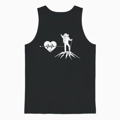 Hiking Heartbeat Unisex Tank Top - Black