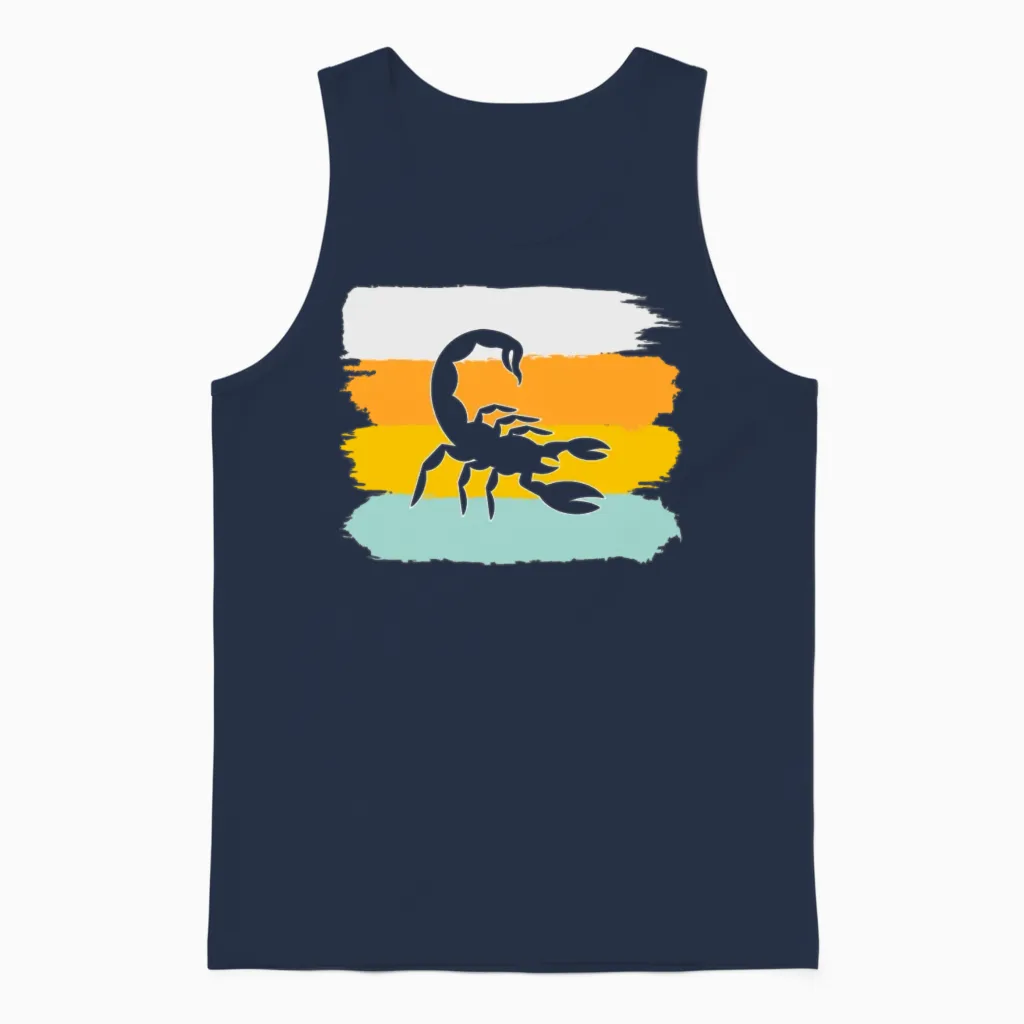 Scorpion Retro Unisex Tank Top in Navy