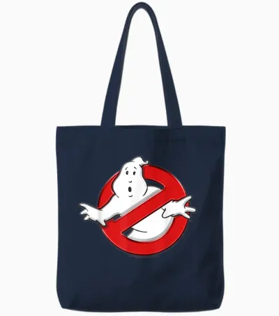 Ghostbusters Classic T-Shirt Movie Logo Tote Bags - Navy