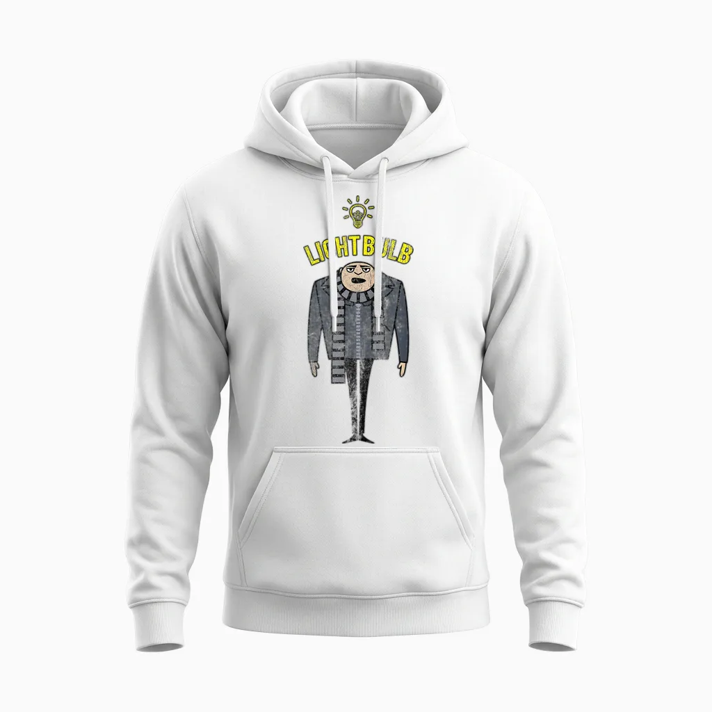 Despicable Me, Portrait of the Bulb T-Shirt, White, S Unisex Hoodie in White