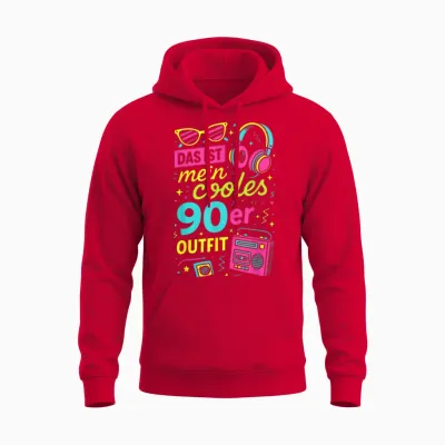 Das Ist Mein Cooles 90er Outfit - 90s 80s Unisex Hoodie - Red