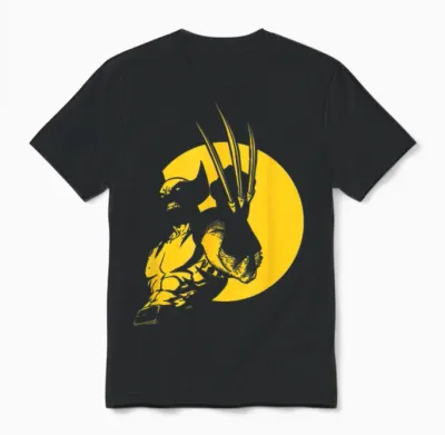 Marvel Wolverine Classic Logan X-Men Silhouette Unisex T-Shirt - Black