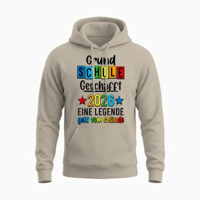 Grundschule Geschafft Abgänger Grundschule Abschluss 2026 Unisex Hoodie - Sand