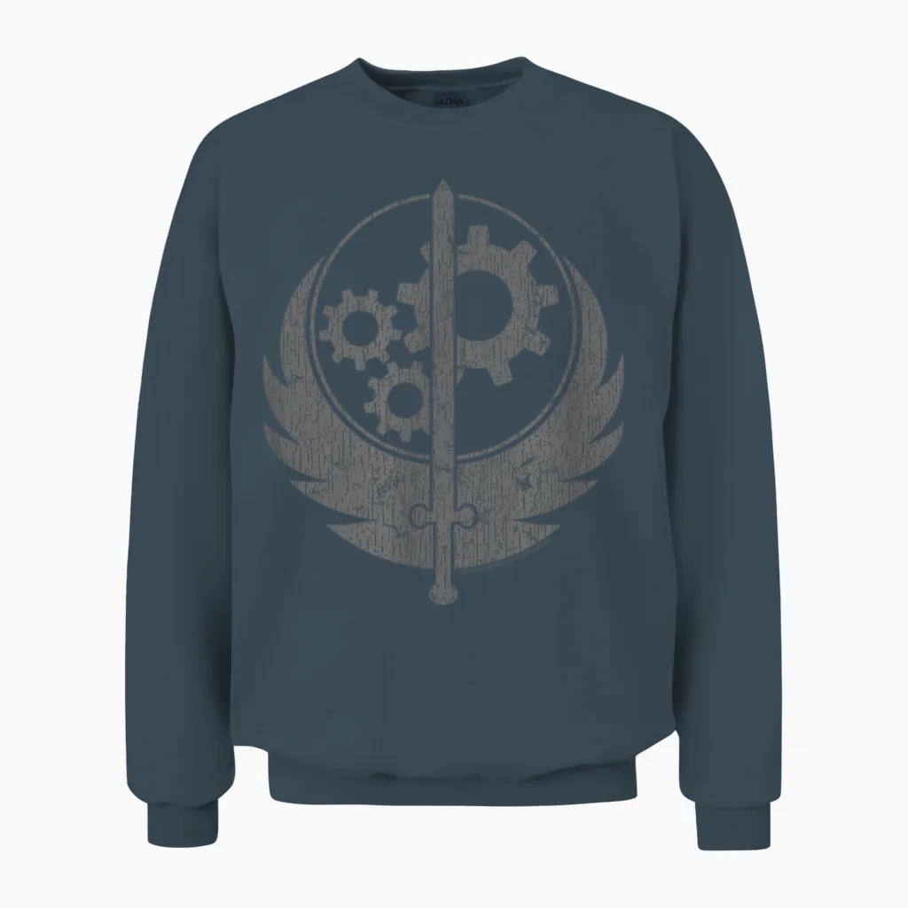 Fallout Video Game Brotherhood of Steel Logo Unisex Sweatshirt in Dark Heather