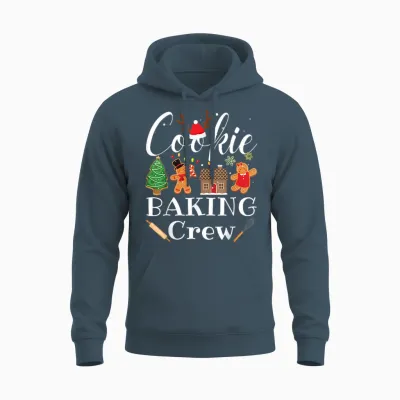 Christmas Cookie Baking Crew Family Baking Team Funny Cookie Unisex Hoodie - Dark Heather