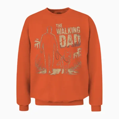 Herren the Walking Dad Für Vatertag Gassi Gehen Und Hunde Papa Unisex Sweatshirt - Orange