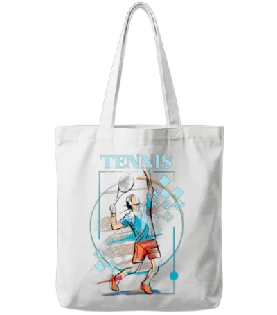 Tennis Player Tote Bags - White