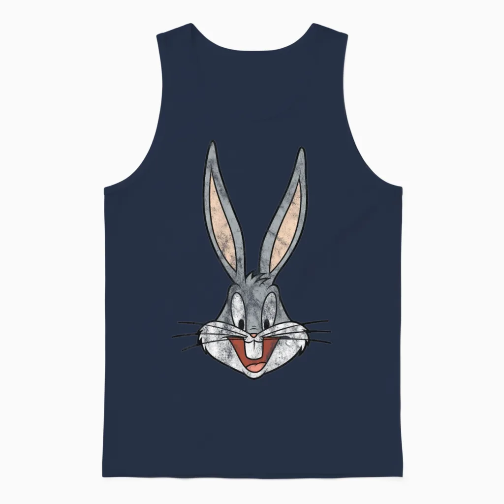 Looney Tunes Bugs Bunny Distressed Unisex Tank Top in Navy