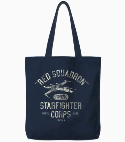 Star Wars Rebel X-Wing Starfighter Corps Collegiate Disney+ Tote Bags - Navy