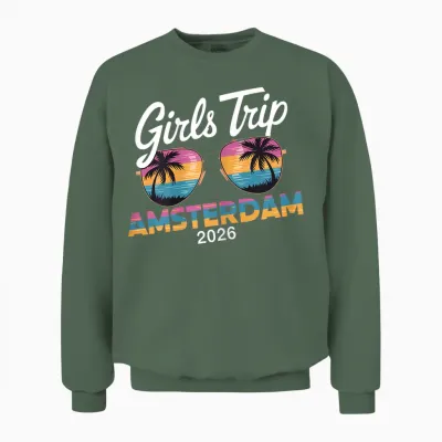 Women's Girls' Trip Amsterdam 2026 Unisex Sweatshirt - Military Green