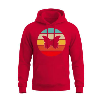 Butterfly Retro Unisex Hoodie - Red