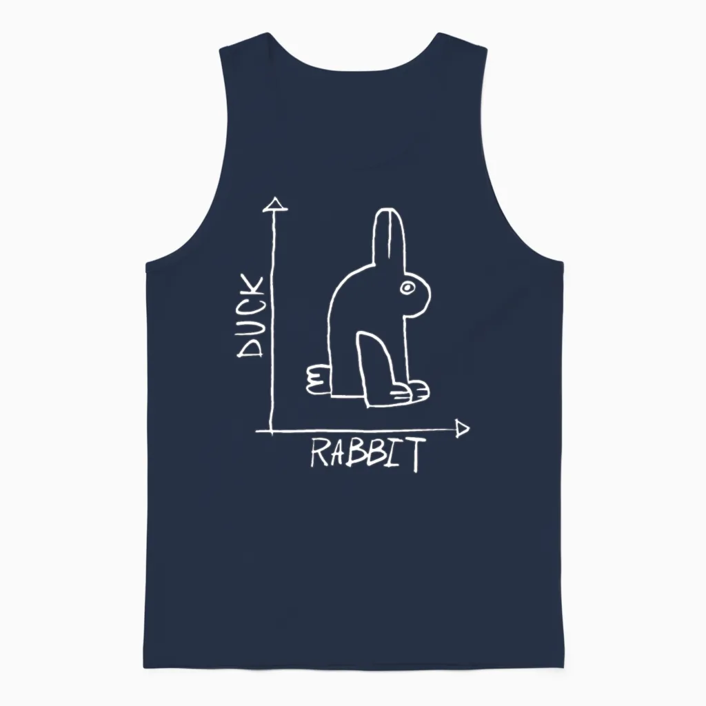 Rabbit Duck Diagram Unisex Tank Top in Navy