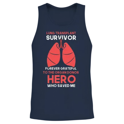 Lung Transplant Survivor Forever Grateful Unisex Tank Top - Navy
